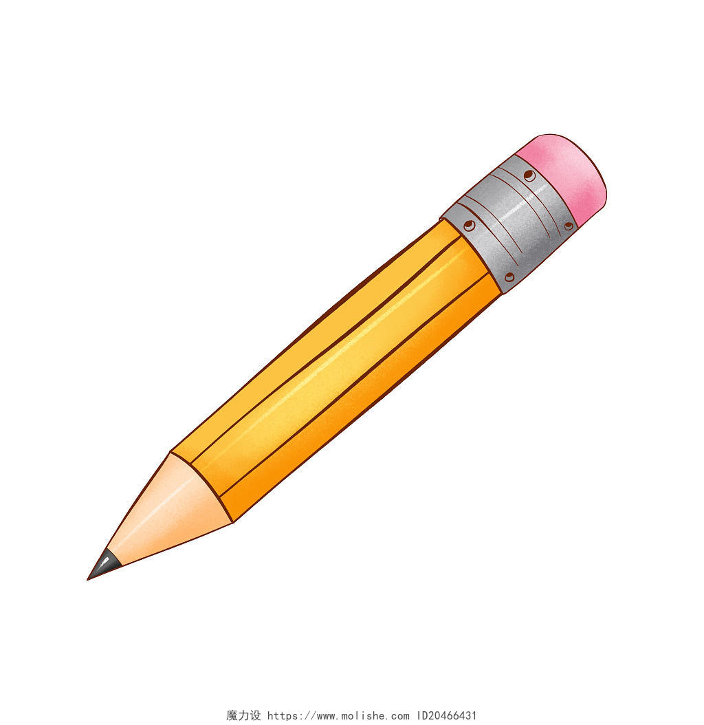 手绘文具铅笔开学季铅笔写实卡通彩色铅笔元素